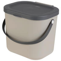 ABFALLSAMMLER 6 l  Kunststoff  - Cappuccino, Basics, Kunststoff (23,5/20/20,8cm) - Rotho