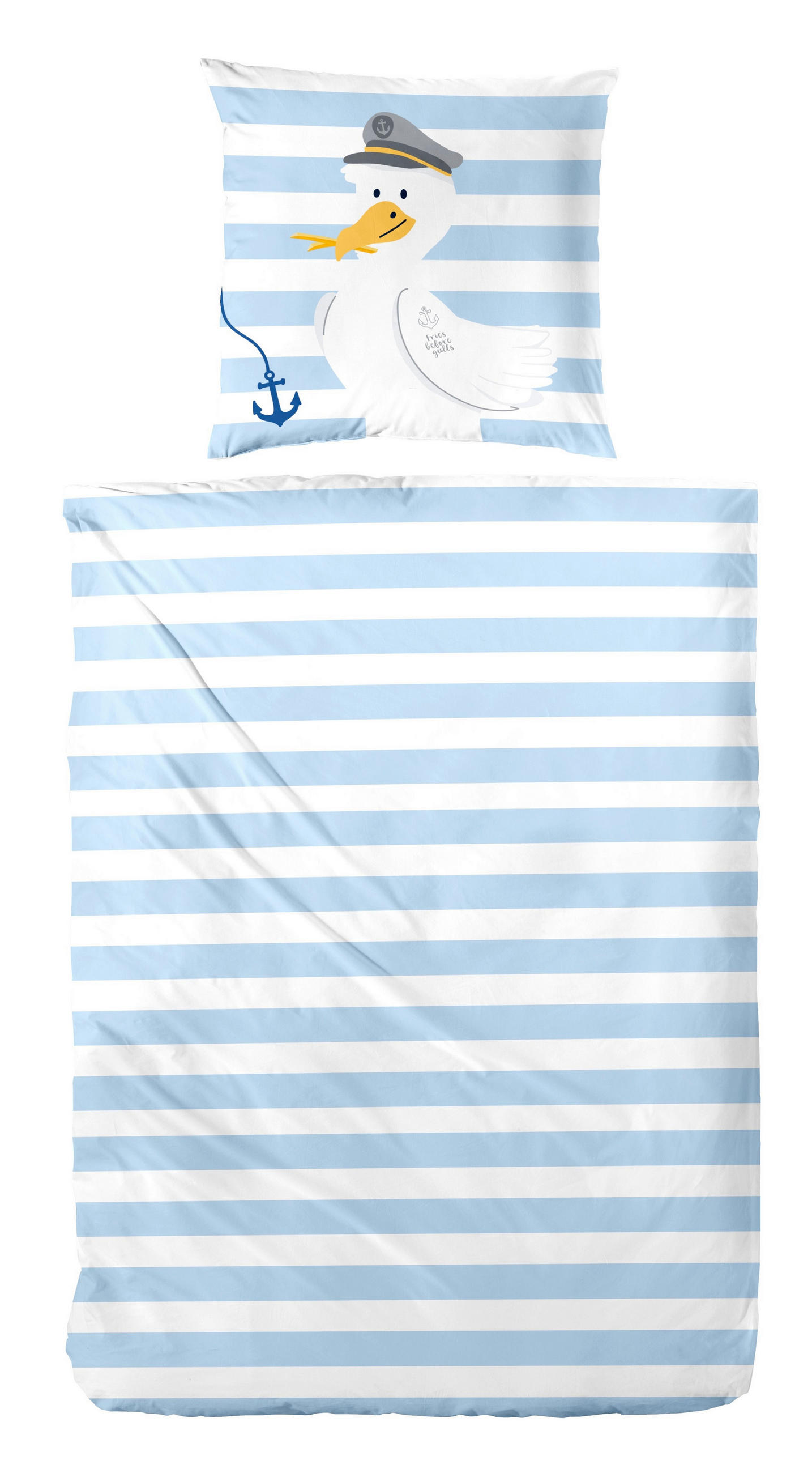 KINDERBETTWÄSCHE 135/200 cm  - Blau, Basics, Textil (135/200cm)