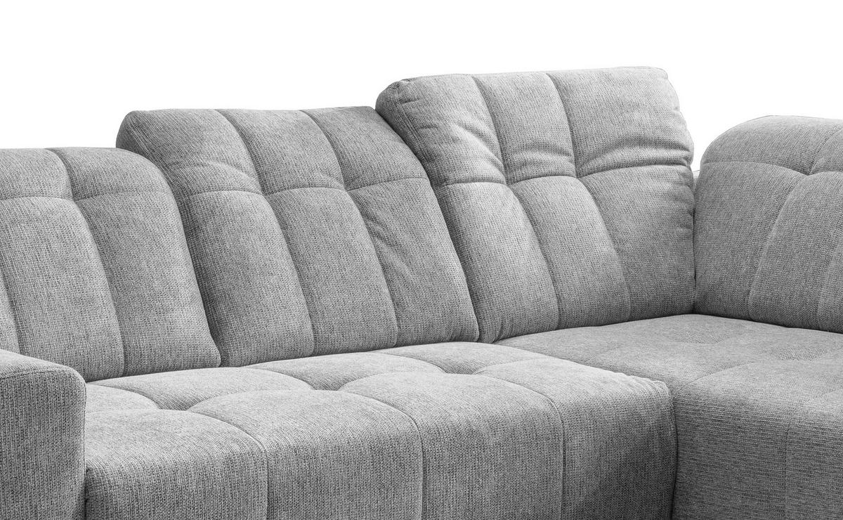 ECKSOFA in Chenille Silberfarben  - Silberfarben/Schwarz, Modern, Textil/Metall (261/200cm) - Livetastic