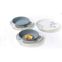 TAFELSERVICE Grau, Weiß Ida 12-teilig  - Weiß/Grau, KONVENTIONELL, Keramik (30/22/30cm) - Ritzenhoff Breker