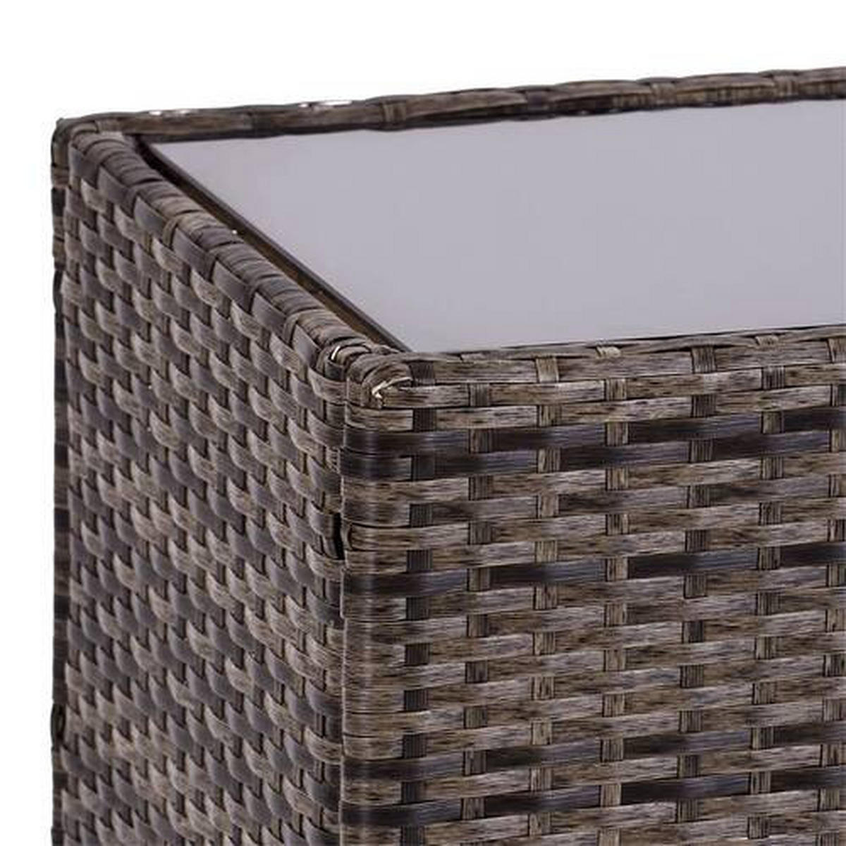 LOUNGEGARNITUR 4-teilig   Stahl  - Dunkelbraun/Creme, MODERN, Glas/Kunststoff - Ondega