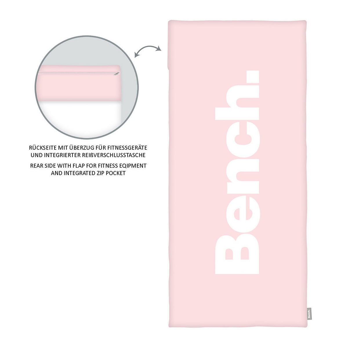 SPORTHANDTUCH Bench Fitness Tuch Hellrosa  - Hellrosa, KONVENTIONELL, Textil (50/110cm) - Bench