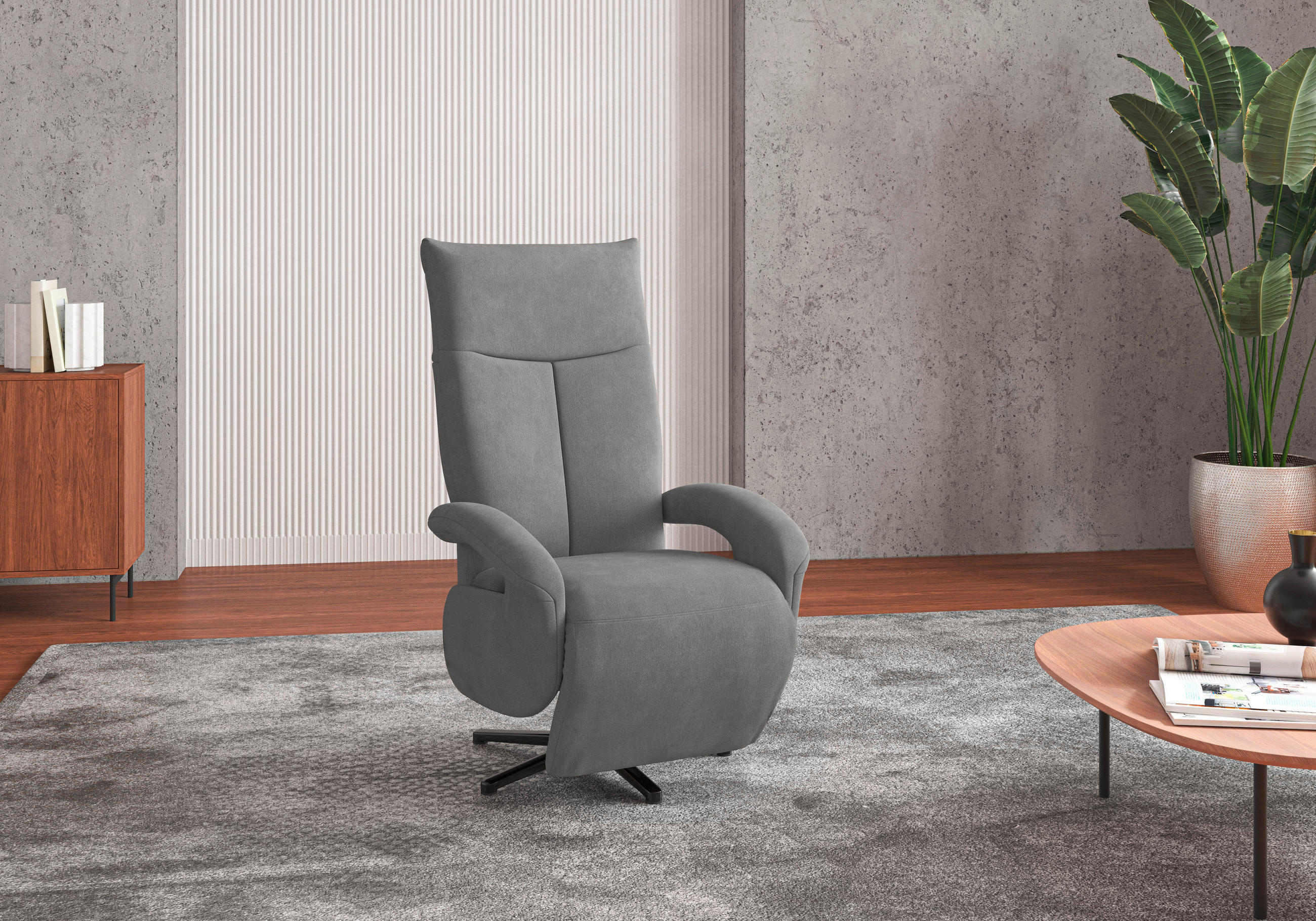 SESSEL in Flachgewebe Grau  - Schwarz/Grau, Konventionell, Textil/Metall (74/112/82cm) - Sit & More