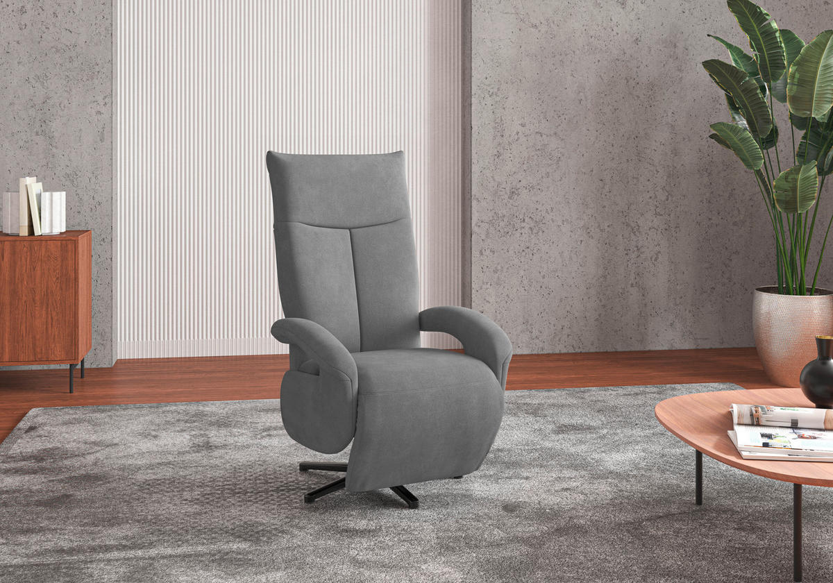 SESSEL in Flachgewebe Grau  - Schwarz/Grau, Konventionell, Textil/Metall (74/112/82cm) - Sit & More