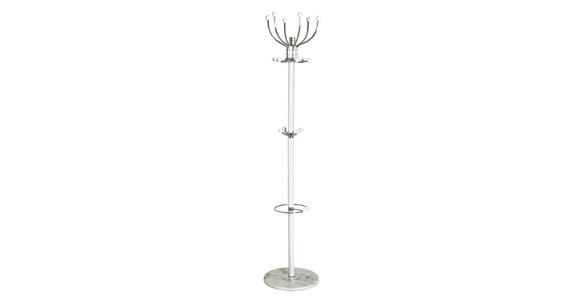 GARDEROBENSTÄNDER in Weiß, Chromfarben 38/176 cm - Chromfarben/Weiß, Design, Metall (38/176cm) - Carryhome