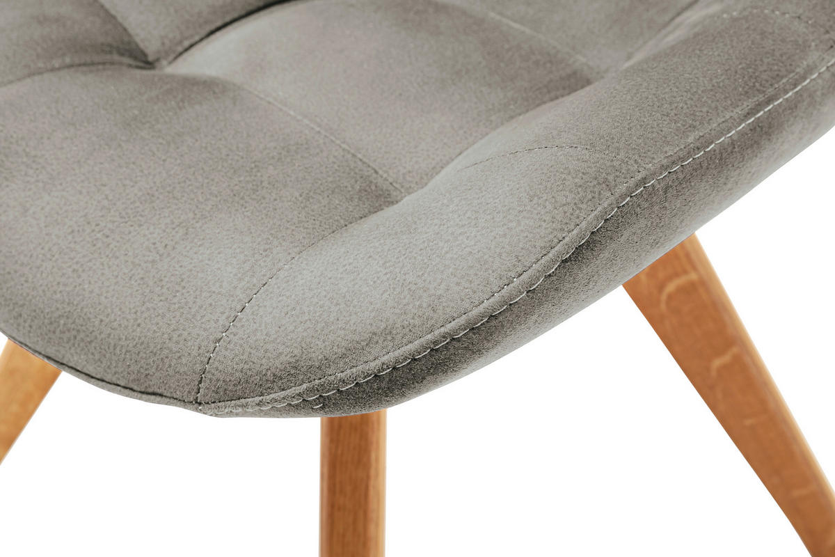 STUHL  in Flachgewebe  - Hellgrau, Konventionell, Holz/Textil (56/84/63cm) - Carryhome