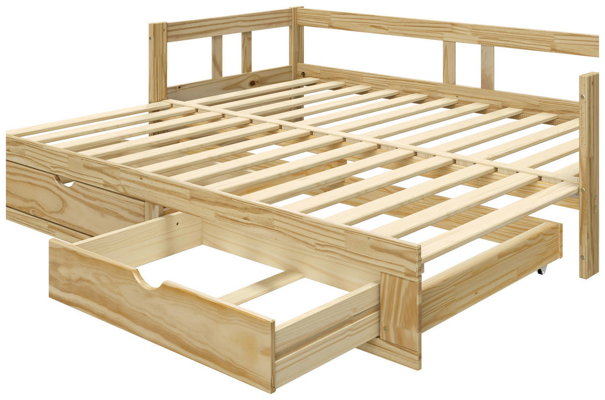AUSZIEHBETT 90/200 cm  in Naturfarben  - Naturfarben, MODERN, Holz/Holzwerkstoff (90/200cm) - MID.YOU