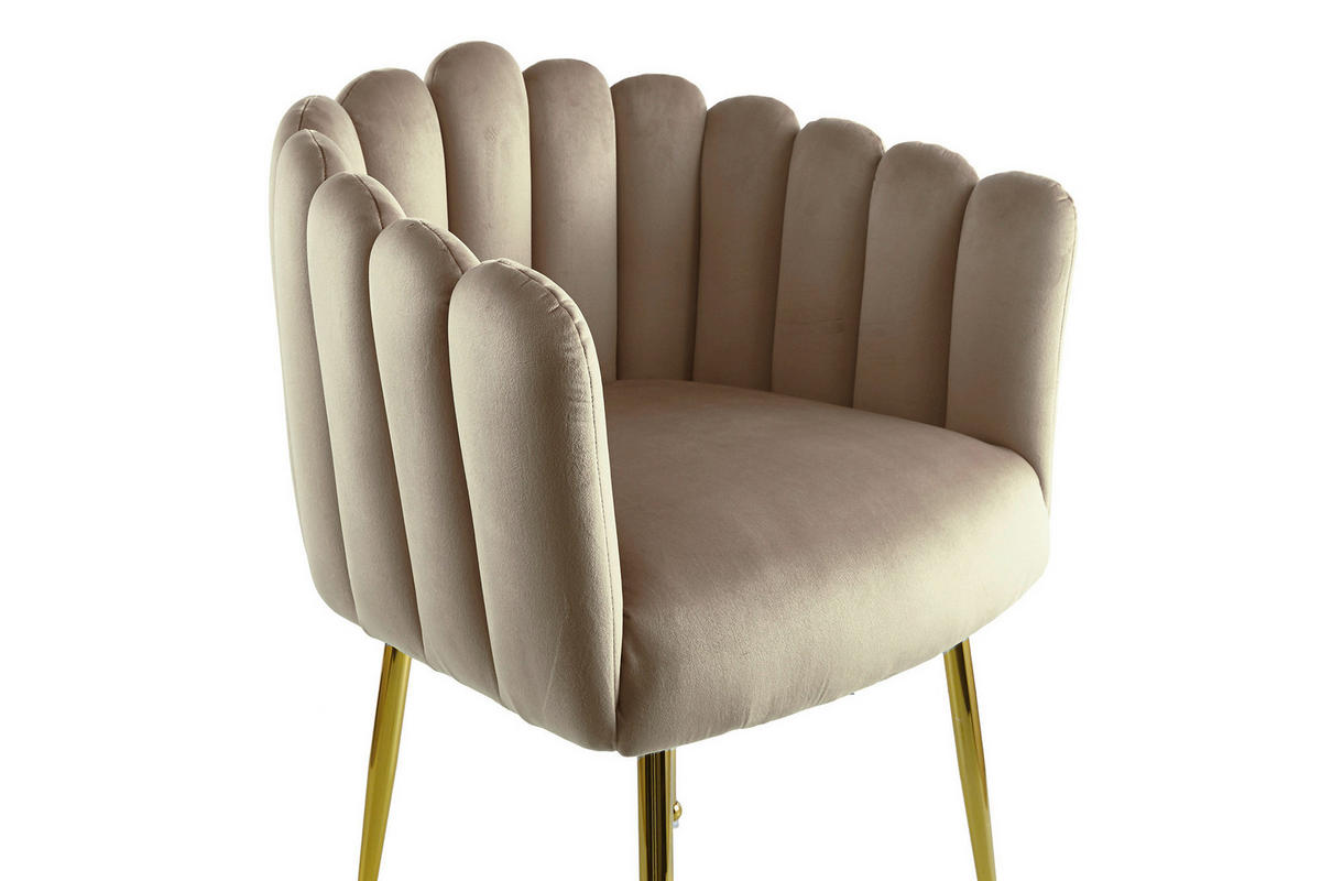 STOL MED ARMSTÖD järn  - beige/guldfärgad, Design, metall/plast (59/85/56cm) - Kayoom