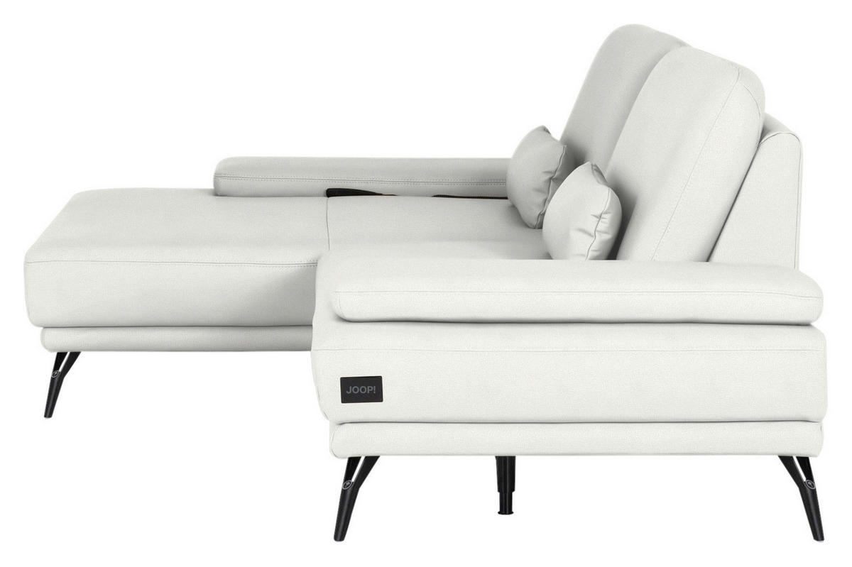 ECKSOFA JOOP! STUDIO in Echtleder Weiß  180/301 cm  - Schwarz/Weiß, KONVENTIONELL, Leder/Metall (180/301cm) - Joop!
