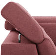 WOHNLANDSCHAFT inkl.Funktionen Hellrot Webstoff  - Hellrot/Silberfarben, Design, Textil/Metall (226/320/168cm) - Xora