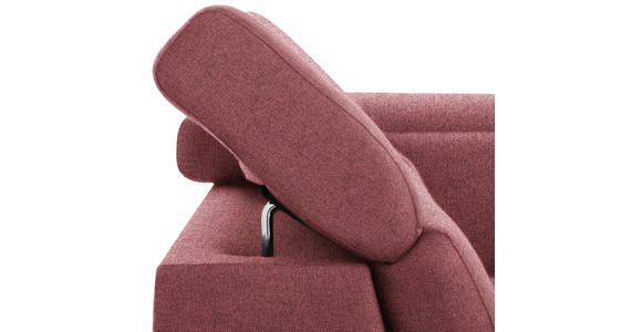 WOHNLANDSCHAFT inkl.Funktionen Hellrot Webstoff  - Hellrot/Silberfarben, Design, Textil/Metall (226/320/168cm) - Xora