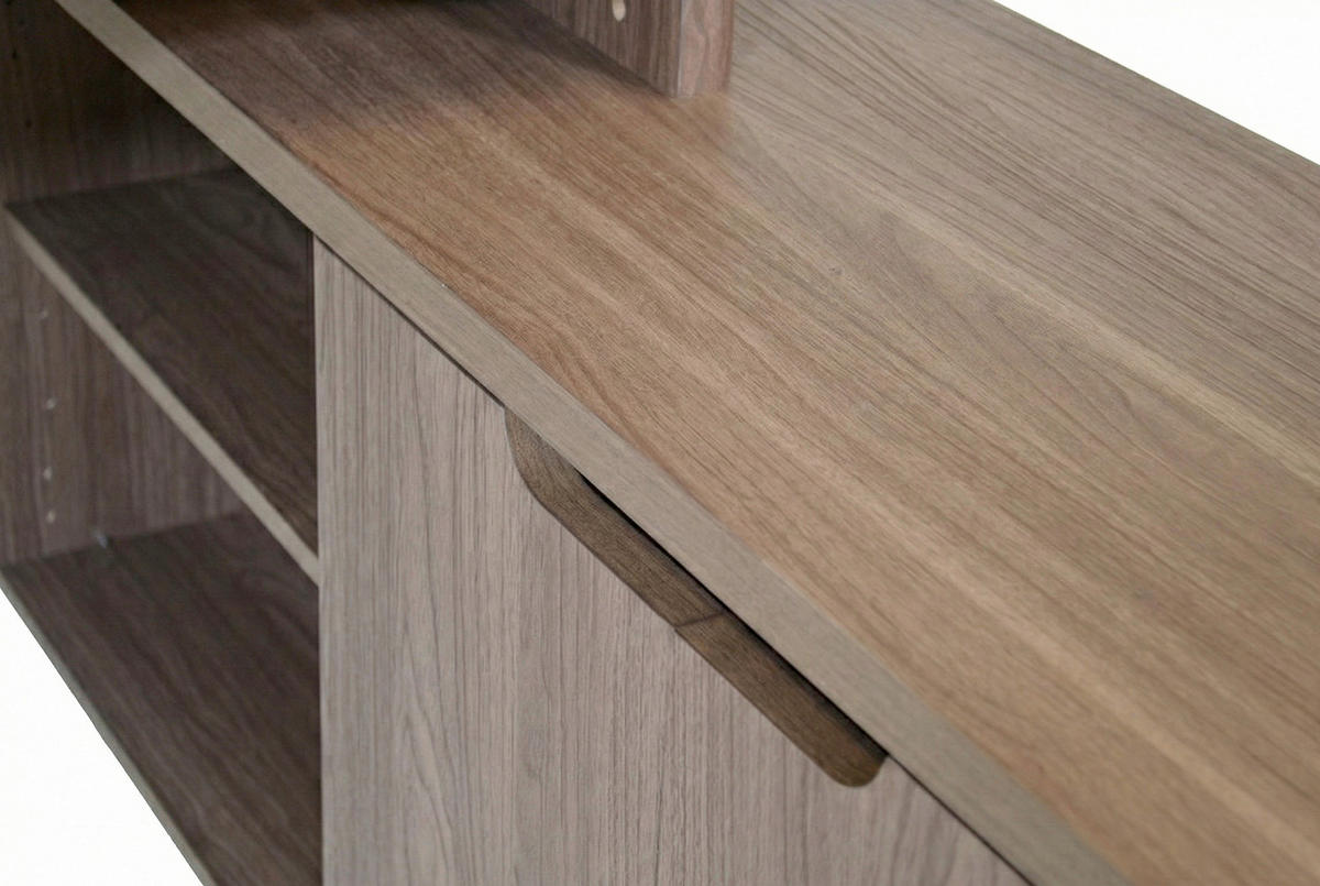 ECKSCHREIBTISCH 140/118/76 cm Walnussfarben Kabeldurchlass, Stauraum, seitenverkehrt montierbar, in verschiedenen Holz-Dekoren erhältlich  - Eichefarben/Walnussfarben, MODERN, Holzwerkstoff (140/118/76cm) - MID.YOU