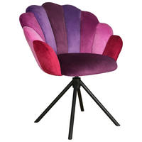 STUHL - Lila/Schwarz, Design, Textil/Metall (72/86/63cm) - Milino