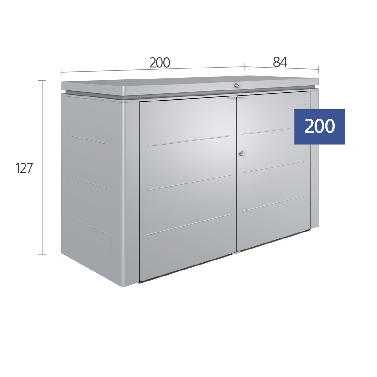 KISSENBOX - Dunkelgrau, Design, Metall (200/127/84cm) - Biohort