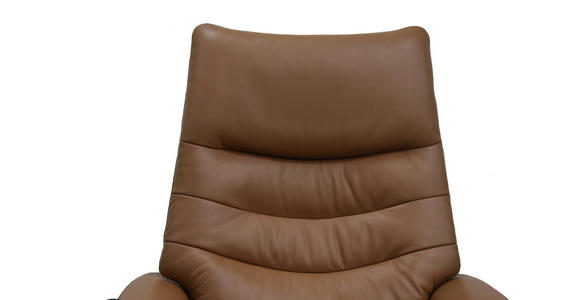 FERNSEHSESSEL  mit Relaxfunktion, Kopfteilverstellung, Aufstehhilfe, Fußteilverstellung Echtleder Lederlook Cognac  - Cognac/Schwarz, Design, Leder/Kunststoff (78.5/87,5-112,5/87,5-161cm) - Cantus