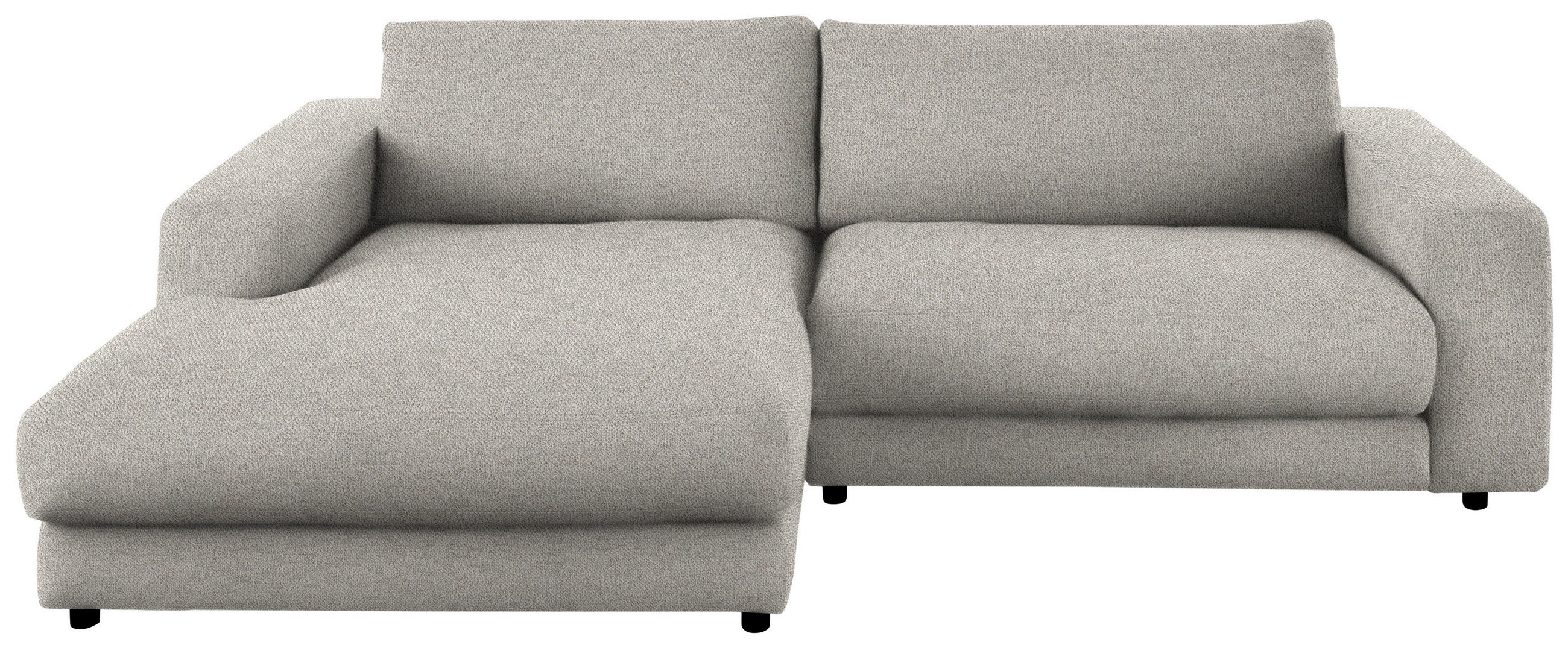 ECKSOFA in Flachgewebe Hellgrau  - Hellgrau/Schwarz, Design, Kunststoff/Textil (190/270cm) - Lomoco