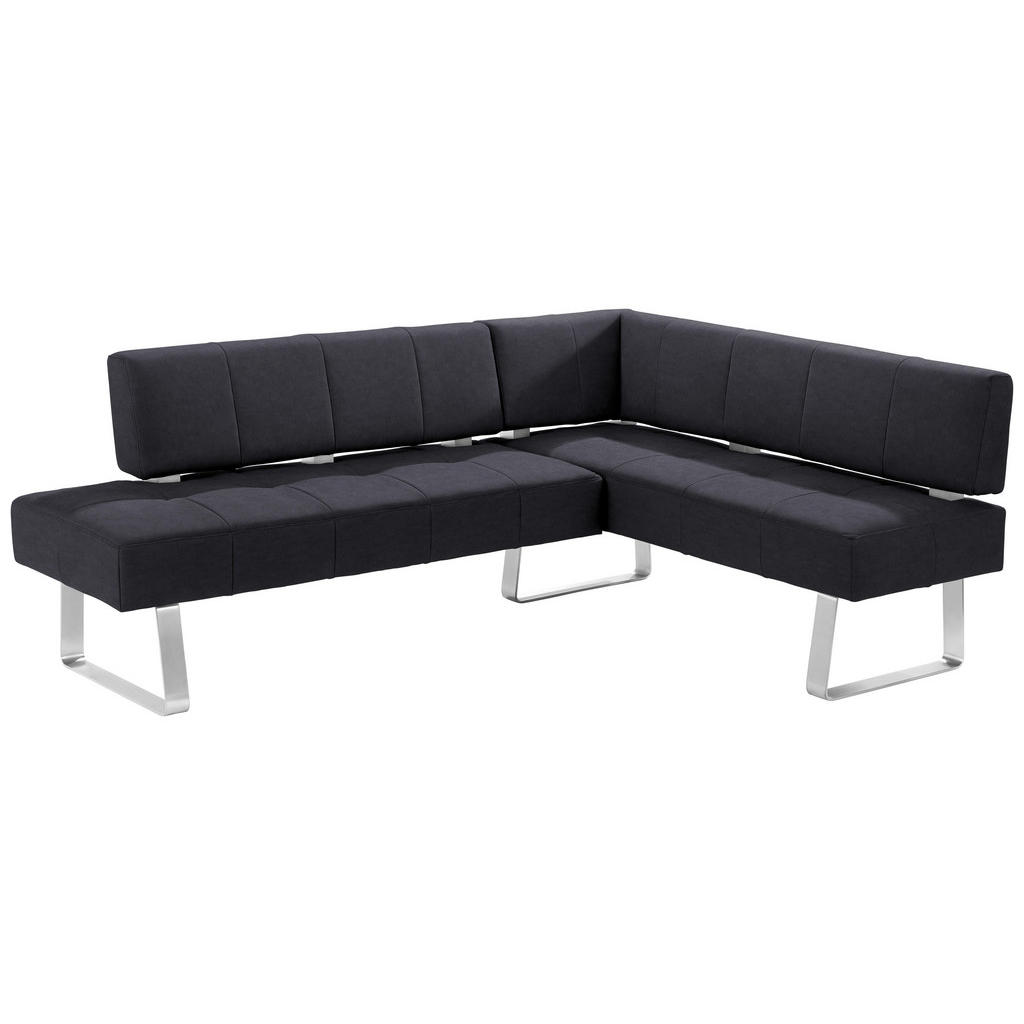 Thumbnail - Moderano Eckbank, Schwarz, Edelstahl, Metall, Textil, 4-Sitzer, nicht einzeln stellbar, L-Form, 227x165 cm, Goldenes M, ...