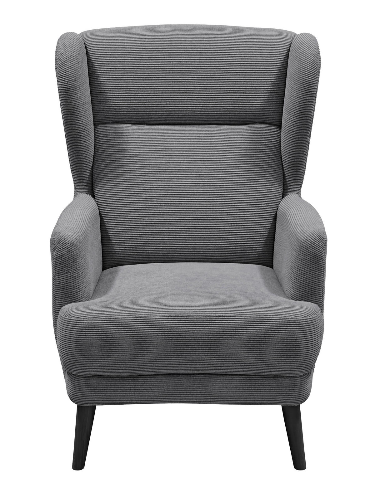 SESSEL in Cord Anthrazit  - Anthrazit/Schwarz, MODERN, Holz/Textil (74/106/94cm) - MID.YOU