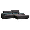 ECKSOFA Dunkelgrau Flachgewebe  - Chromfarben/Dunkelgrau, Design, Textil/Metall (276/198cm) - SetOne by Musterring