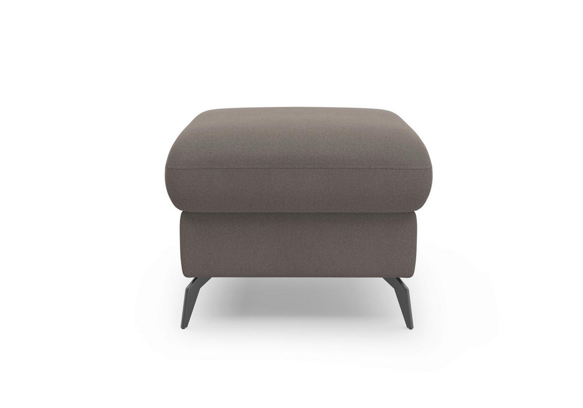 HOCKER Flachgewebe Graphitfarben  - Schwarz/Graphitfarben, KONVENTIONELL, Textil/Metall (58/50/58cm) - Sit & More