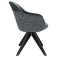 ARMLEHNSTUHL  Sitzfläche 360° drehbar, automatische Rückholfunktion Chenille, Lederlook  - Eichefarben/Anthrazit, KONVENTIONELL, Holz/Textil (60/83/65cm) - Ambia Home