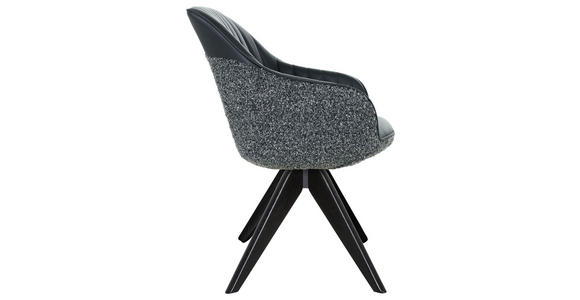 ARMLEHNSTUHL  Sitzfläche 360° drehbar, automatische Rückholfunktion Chenille, Lederlook  - Eichefarben/Anthrazit, KONVENTIONELL, Holz/Textil (60/83/65cm) - Ambia Home