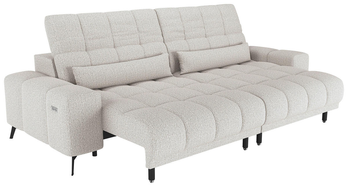 BIGSOFA Chenille Grau  - Schwarz/Grau, MODERN, Textil/Metall (300/112/121cm) - Xora