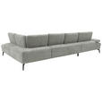 WOHNLANDSCHAFT in Webstoff Silberfarben  - Silberfarben/Schwarz, Design, Textil/Metall (157/354/208cm) - Dieter Knoll