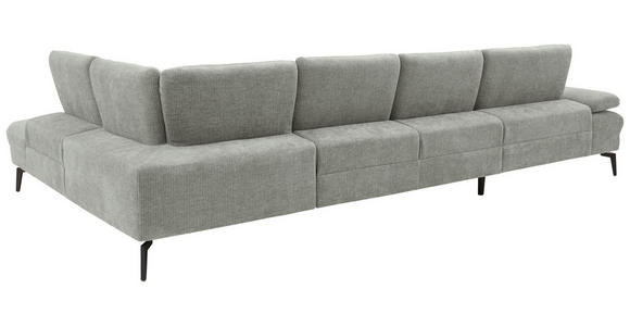 WOHNLANDSCHAFT in Webstoff Silberfarben - Silberfarben/Schwarz, Design, Textil/Metall (157/354/208cm) - Dieter Knoll