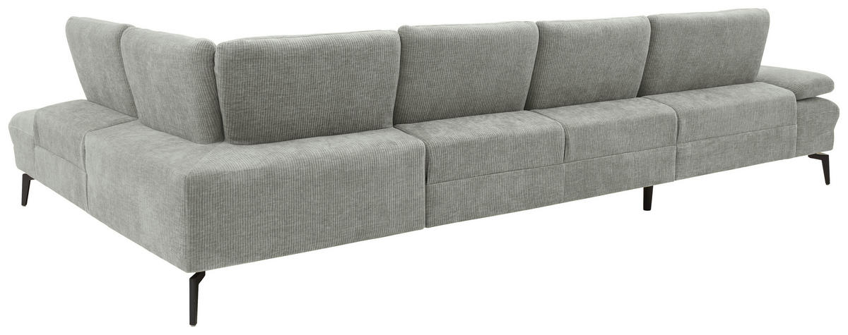 WOHNLANDSCHAFT in Webstoff Silberfarben  - Silberfarben/Schwarz, Design, Textil/Metall (157/354/208cm) - Dieter Knoll