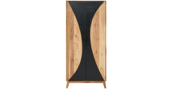 HIGHBOARD  in 80/185/42 cm  - Schwarz/Akaziefarben, Trend, Holz (80/185/42cm) - Landscape