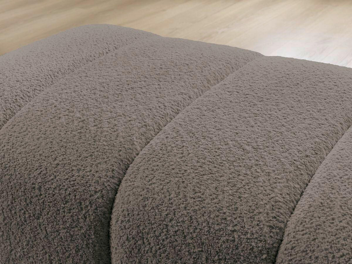 HOCKER ANNECY Bouclé Taupe  - Taupe/Schwarz, MODERN, Kunststoff/Textil (140/45/70cm)