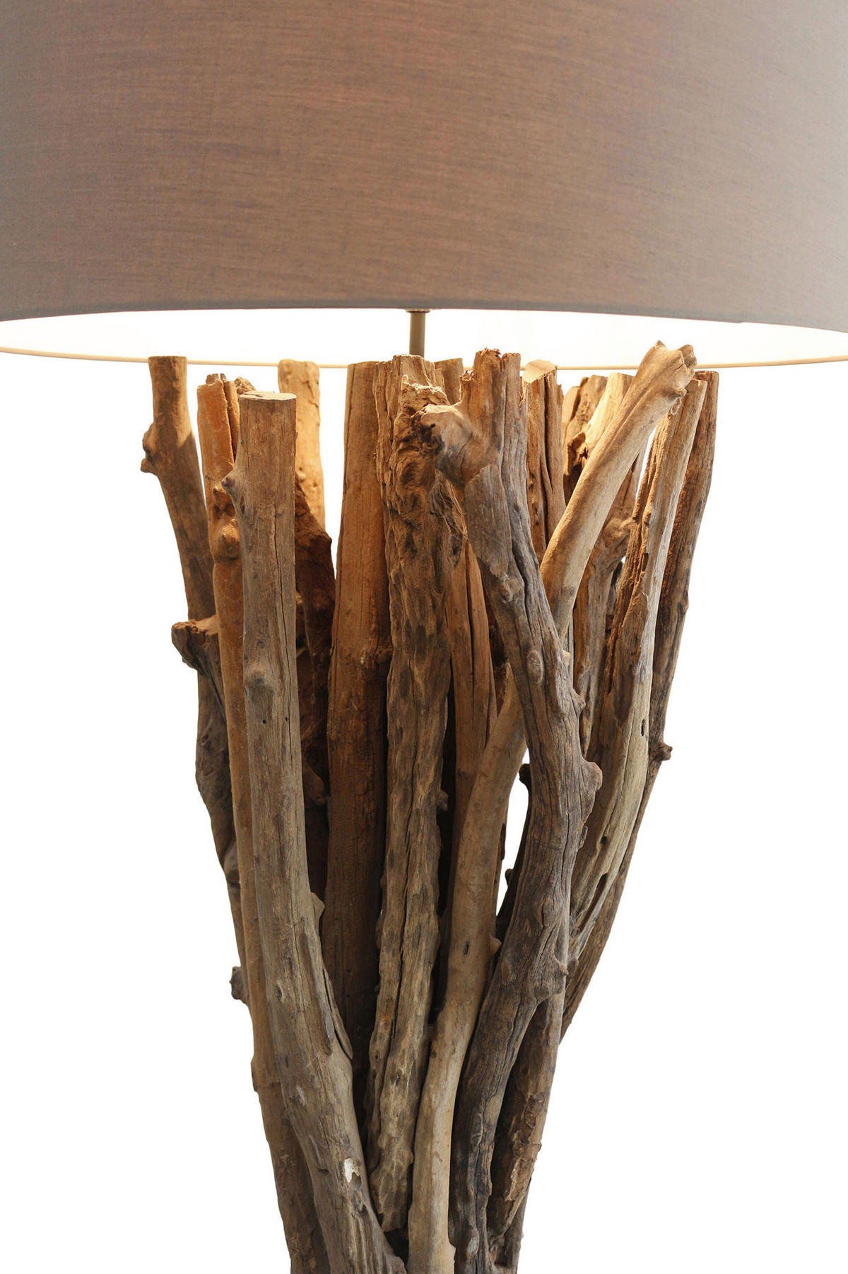 STEHLEUCHTE  30/175/30 cm   - Schwarz/Naturfarben, Design, Holz/Textil (30/175/30cm) - P & B