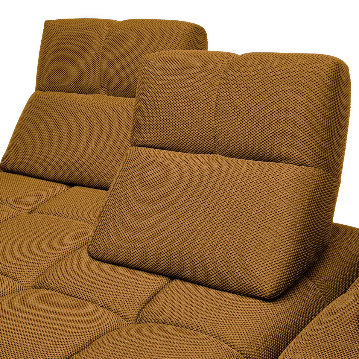 ECKSOFA in Struktur Senfgelb  - Senfgelb/Schwarz, Design, Kunststoff/Textil (313/233cm) - Emilio Belluti