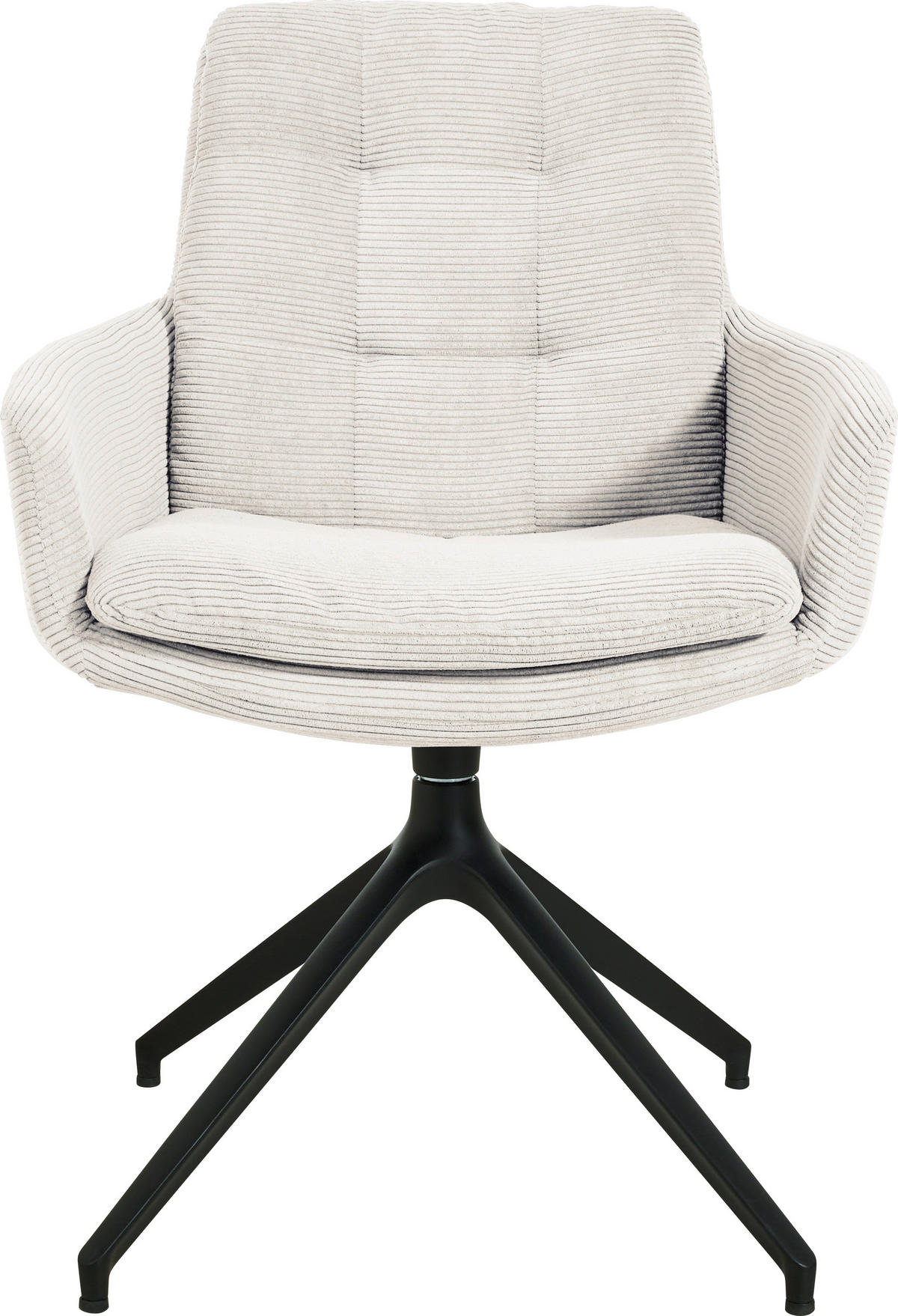 ARMLEHNSTUHL  in Eisen Cord  - Weiss/Schwarz, Design, Textil/Metall (63/90/69cm) - Johann Jakob