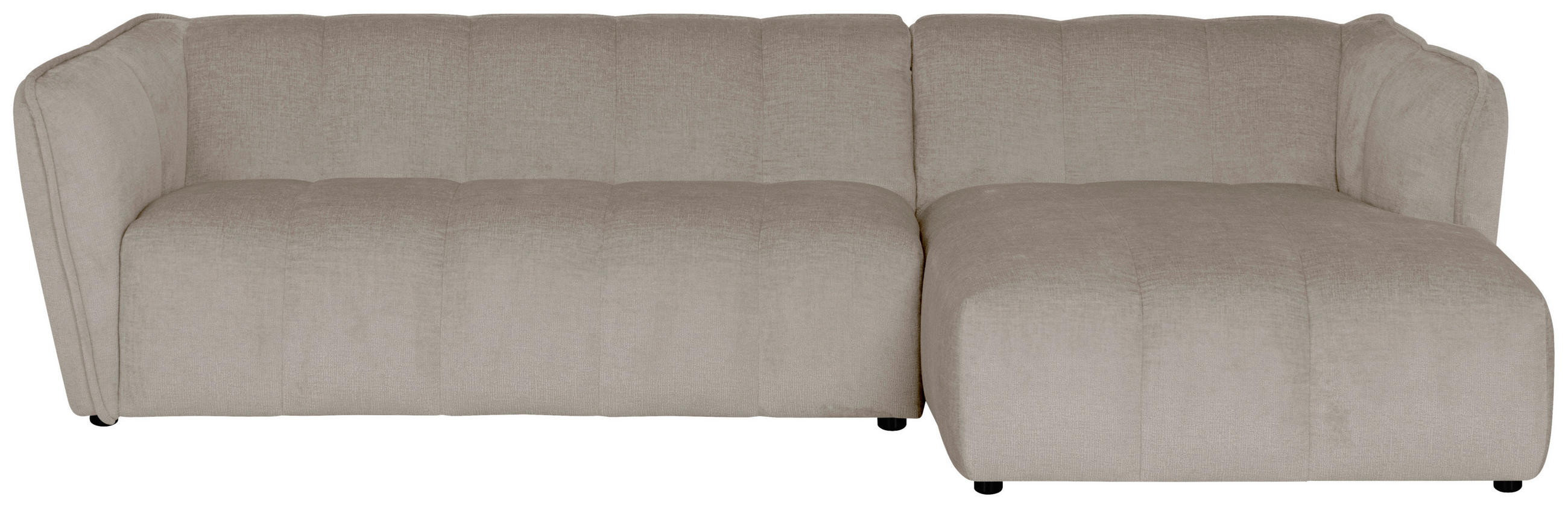 ECKSOFA LIVOLI in Chenille Creme  276/160 cm  - Creme/Schwarz, Design, Textil (276/160cm) - MID.YOU
