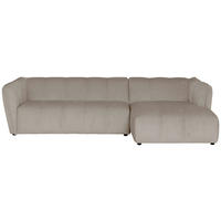 ECKSOFA LIVOLI in Chenille Creme  276/160 cm  - Creme/Schwarz, Design, Textil (276/160cm) - MID.YOU