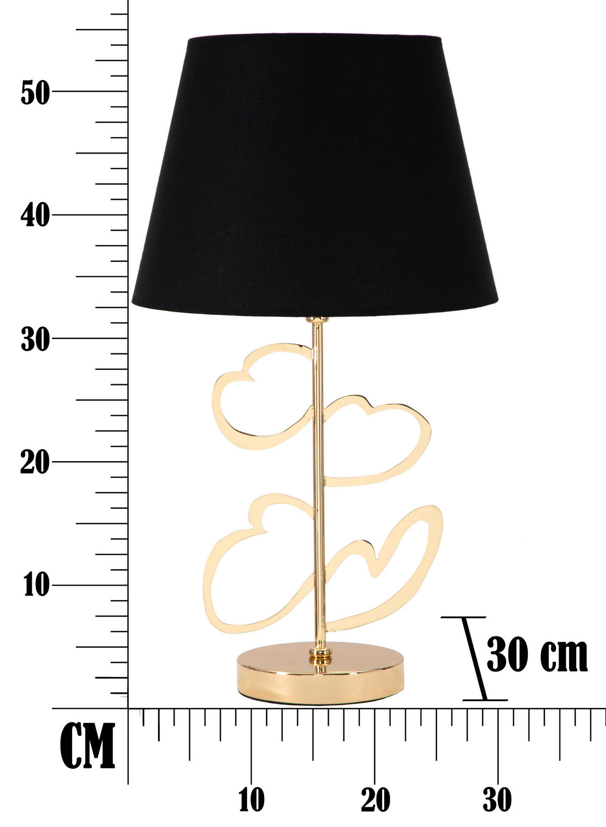 TISCHLEUCHTE 30/30/54.5 cm  - Goldfarben/Schwarz, Trend, Papier/Textil (30/30/54.5cm) - Mauro Ferretti