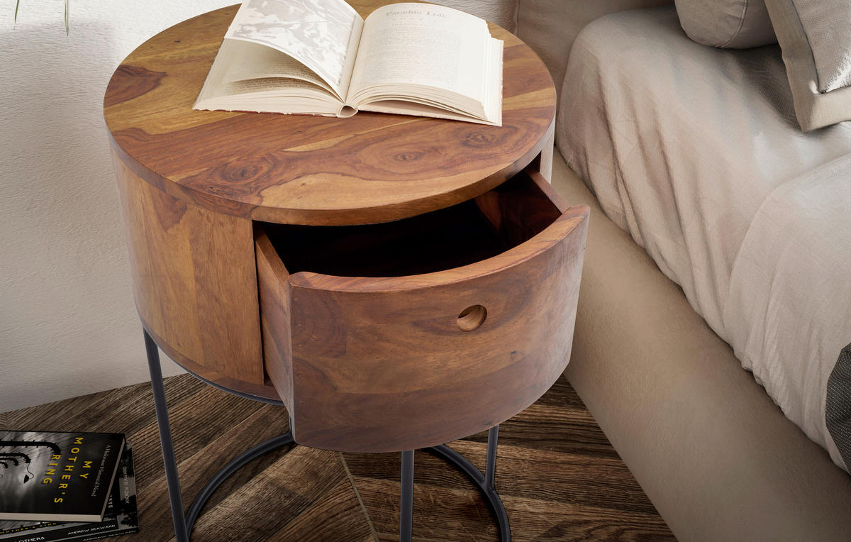 NOĆNI ORMARIĆ   40/40/60 cm   - boje sheeshama/crna, Design, drvo/metal (40/40/60cm) - Livetastic