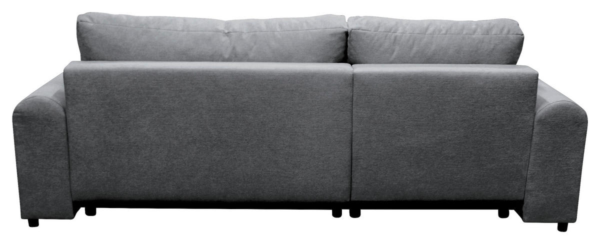 ECKSOFA in Struktur Grau  160/250 cm  - Schwarz/Grau, Design, Kunststoff/Textil (160/250cm) - MID.YOU