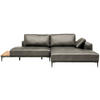 ECKSOFA  in Echtleder Grau  304/201 cm  - Schwarz/Grau, Design, Leder/Metall (304/201cm) - Belluti