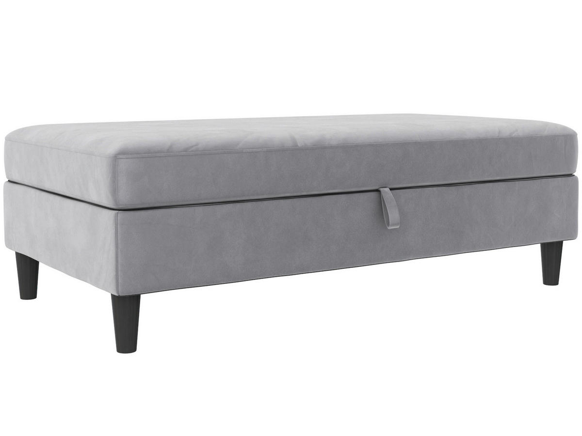 HOCKER in Textil Grau  - Schwarz/Grau, Basics, Kunststoff/Textil (130/43/69cm) - Livetastic