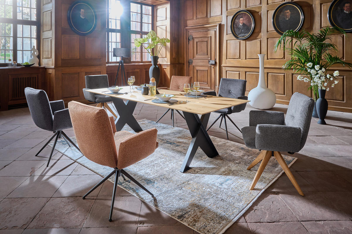ARMLEHNSTUHL  in beflockt  - Waldgrün/Eichefarben, Design, Holz/Textil (70/89/68cm) - Dieter Knoll