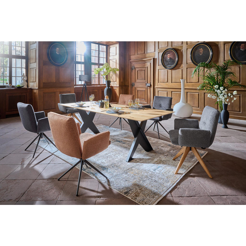 Thumbnail - Dieter Knoll Armlehnstuhl Cocoon, Haselnuss, Textil, Uni, konisch, Stativgestell, 70x89x68 cm, Lederauswahl, Stoffauswah...
