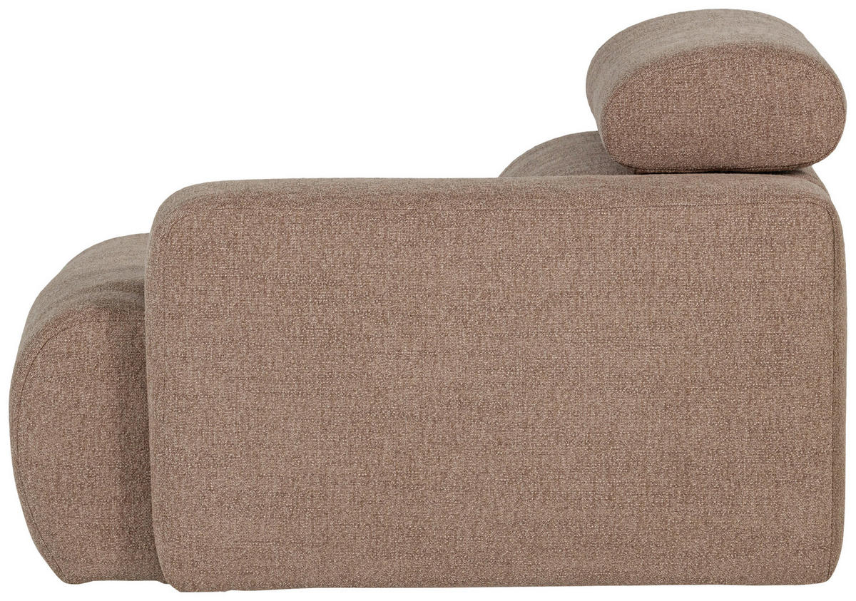 SOFAELEMENT Novi Bouclé Taupe  - Taupe, Design, Kunststoff/Textil (113/86/109cm) - Livetastic