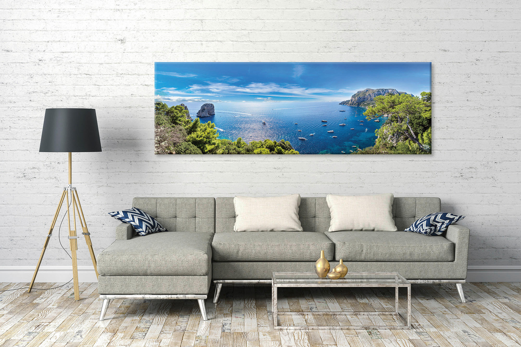 KEILRAHMENBILD Landschaft & Natur  - Multicolor, Natur, Holz/Papier (180/60/3cm) - Euroart