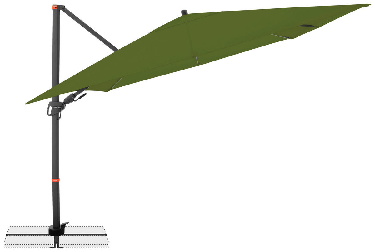 ZÁVESNÝ SLNEČNÍK 280/280 cm - zelená/antracitová, Basics, kov/textil (280/280cm) - Doppler
