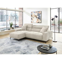 ECKSOFA Cord Beige  - Beige/Schwarz, Basics, Textil/Metall (183/250cm) - Livetastic