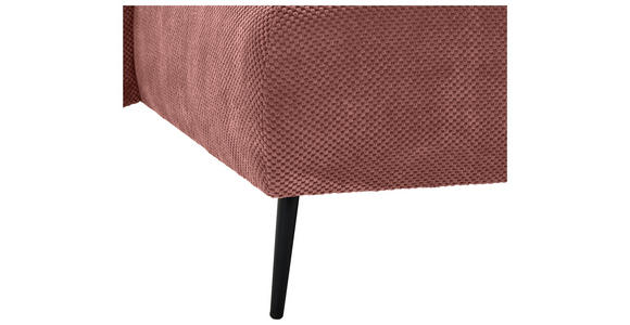 ECKSOFA in Chenille Altrosa  - Schwarz/Altrosa, KONVENTIONELL, Textil/Metall (164/255cm) - Carryhome