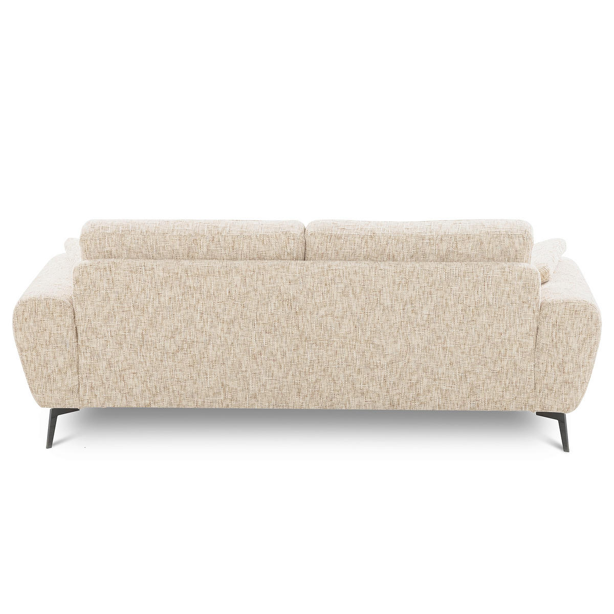3-SITZER-SOFA SPRING Webstoff Beige  - Beige/Schwarz, Design, Textil/Metall (187/85/92cm) - Livetastic